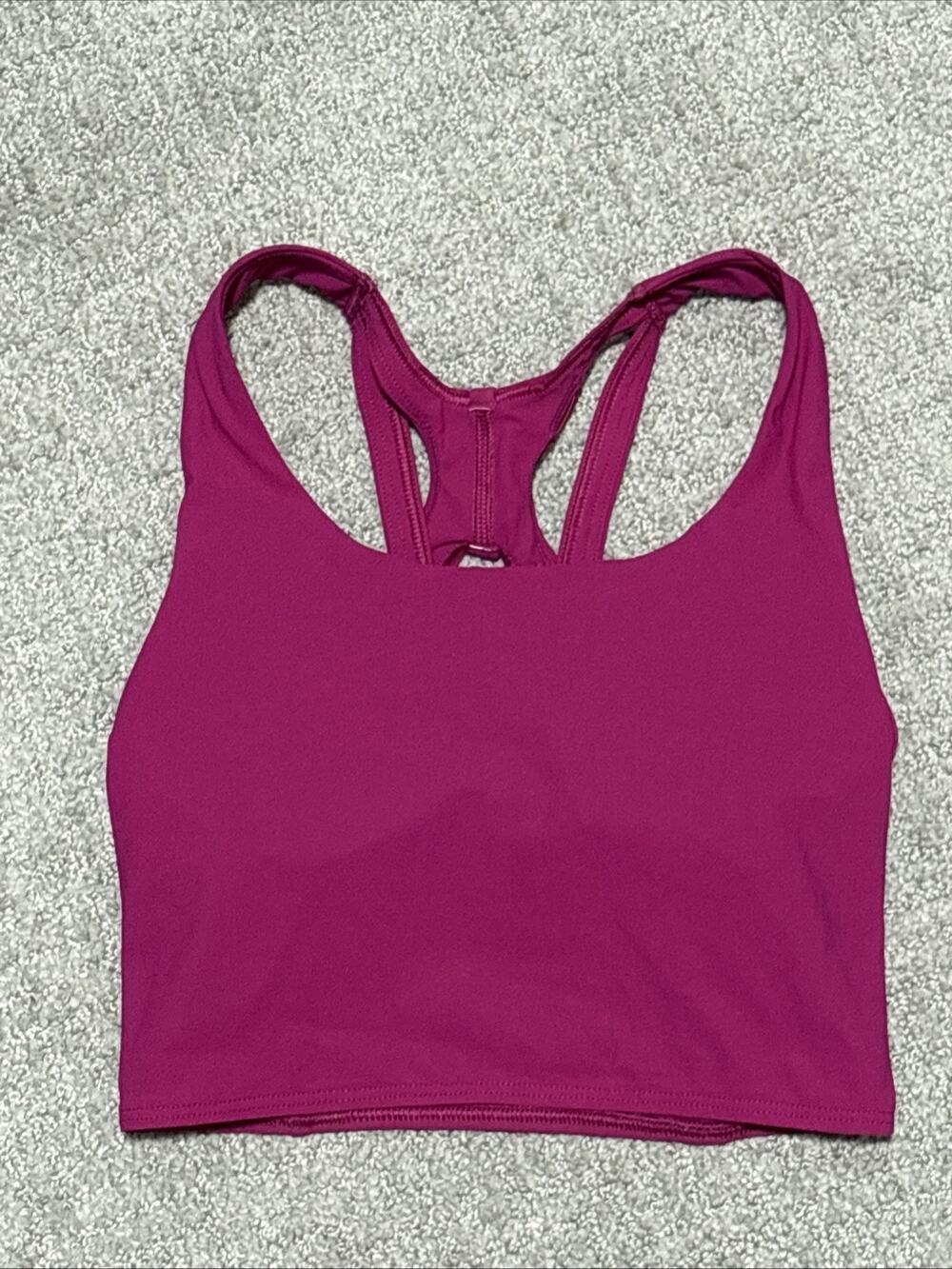 Lululemon Stash It Bra Medium Support Size 2 Magenta Purple Pink Racerback